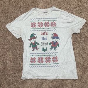 “Let’s Get Elfed Up” Grey T-Shirt Medium